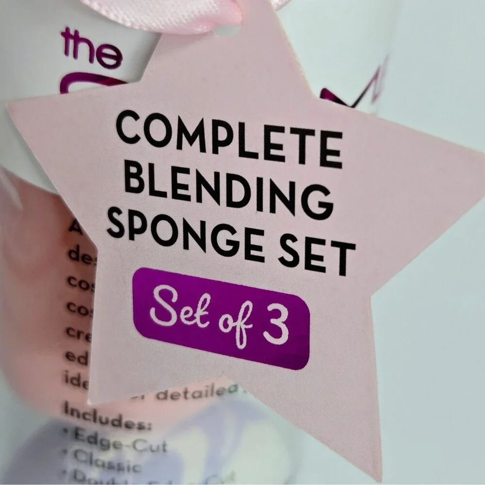 THE CRÈME SHOP Complete Blending Sponge Set of 3 Edge/Classic/DoubleEdge NEW NIB
